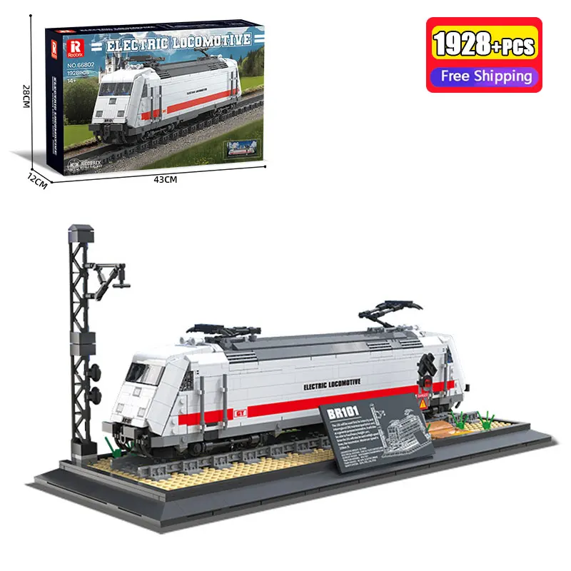 

Городские поезда Германия BR101 Электрический локомотив MOC Строительные блоки Европейский поезд Модель Кирпичи Игрушки для детей Подарок на день рождения
