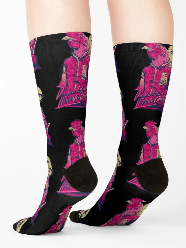 Hotline Miami-Richard Chaussettes pour hommes et femmes, bas de sport, chaussettes Kawaii, hiver