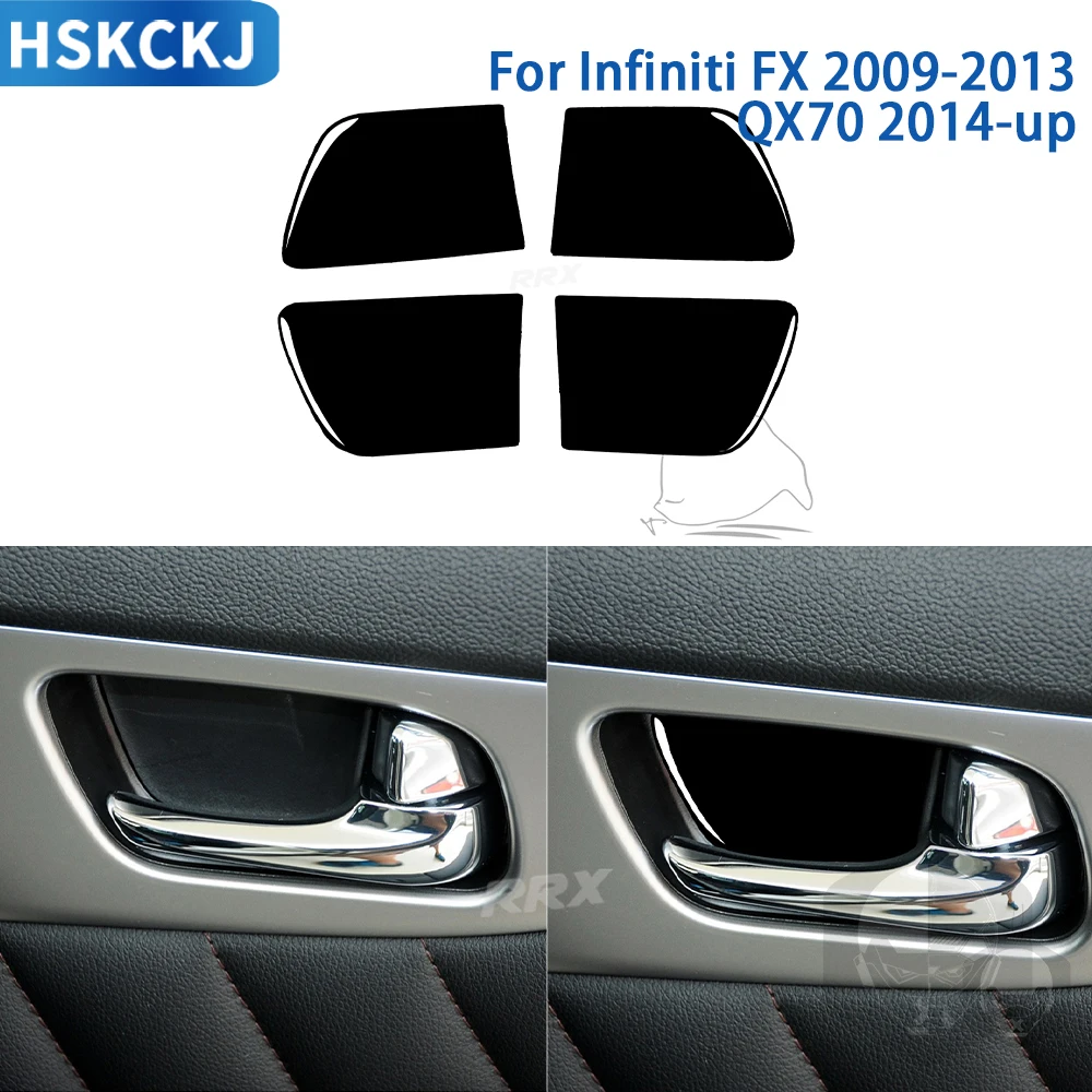

For Infiniti FX 2009-2013 QX70 2014+ Glossy Black Plastic Accessories Car Interior Inner Door Bowl Trim Sticker Decoration