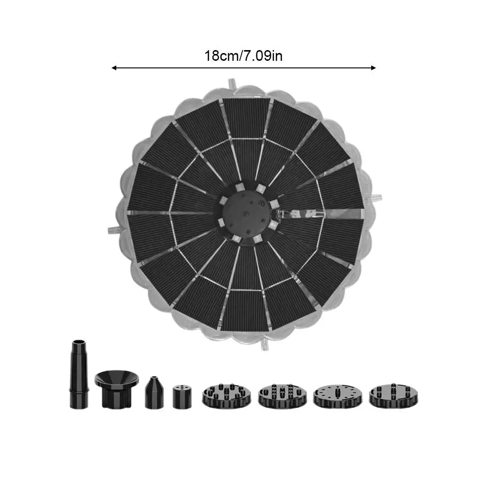 3.5W Outdoor Solar Fountain Pump Kit 7 Nozzles 7-Color Light for Garden Bird Bath Indoor Pond view 6