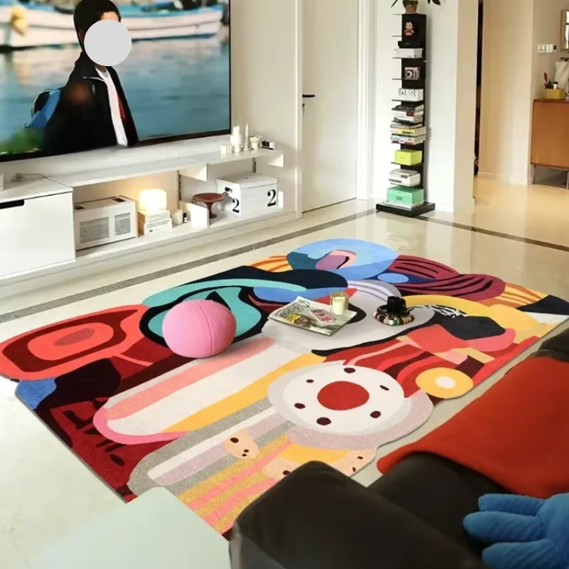 Artistic Colorful Carpet for Living Room Sofa Coffee Table Non-slip Soft Floor Mat Large Area Children's Bedroom Plush Rug 러그