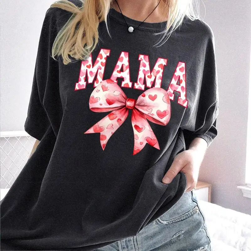 

Mama Valentines T Shirt Mom Heart Day