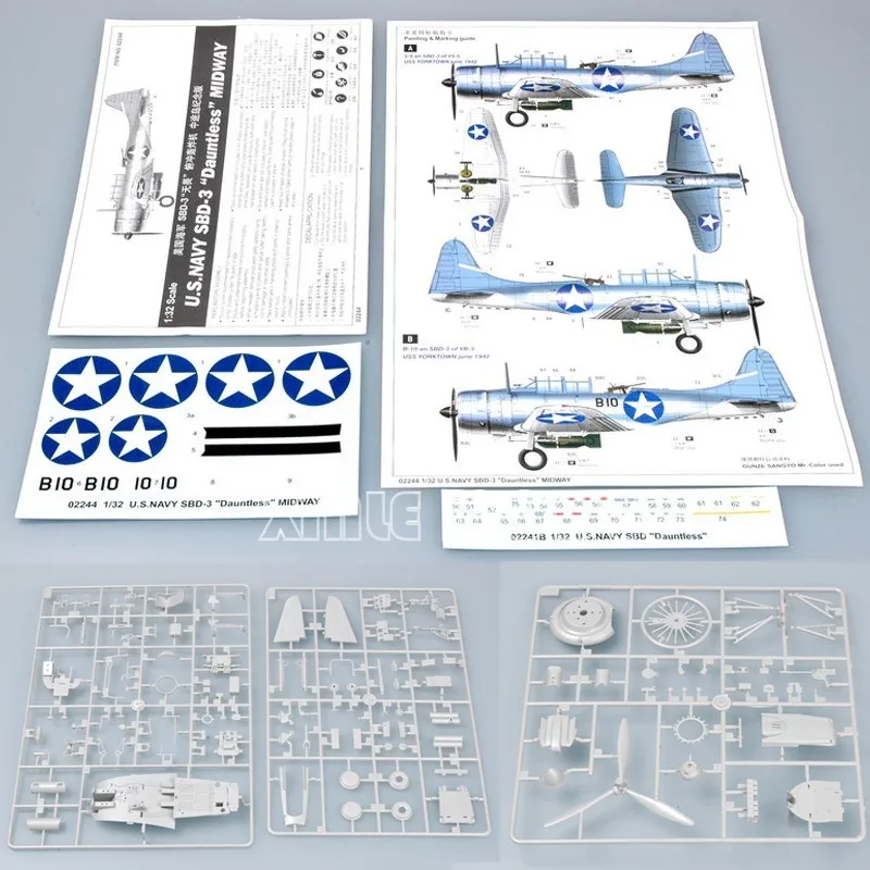 Trumpeter Scale Model Kit 02244 SBD-3 Bomber "Dauntless" MIDWAY 1/32