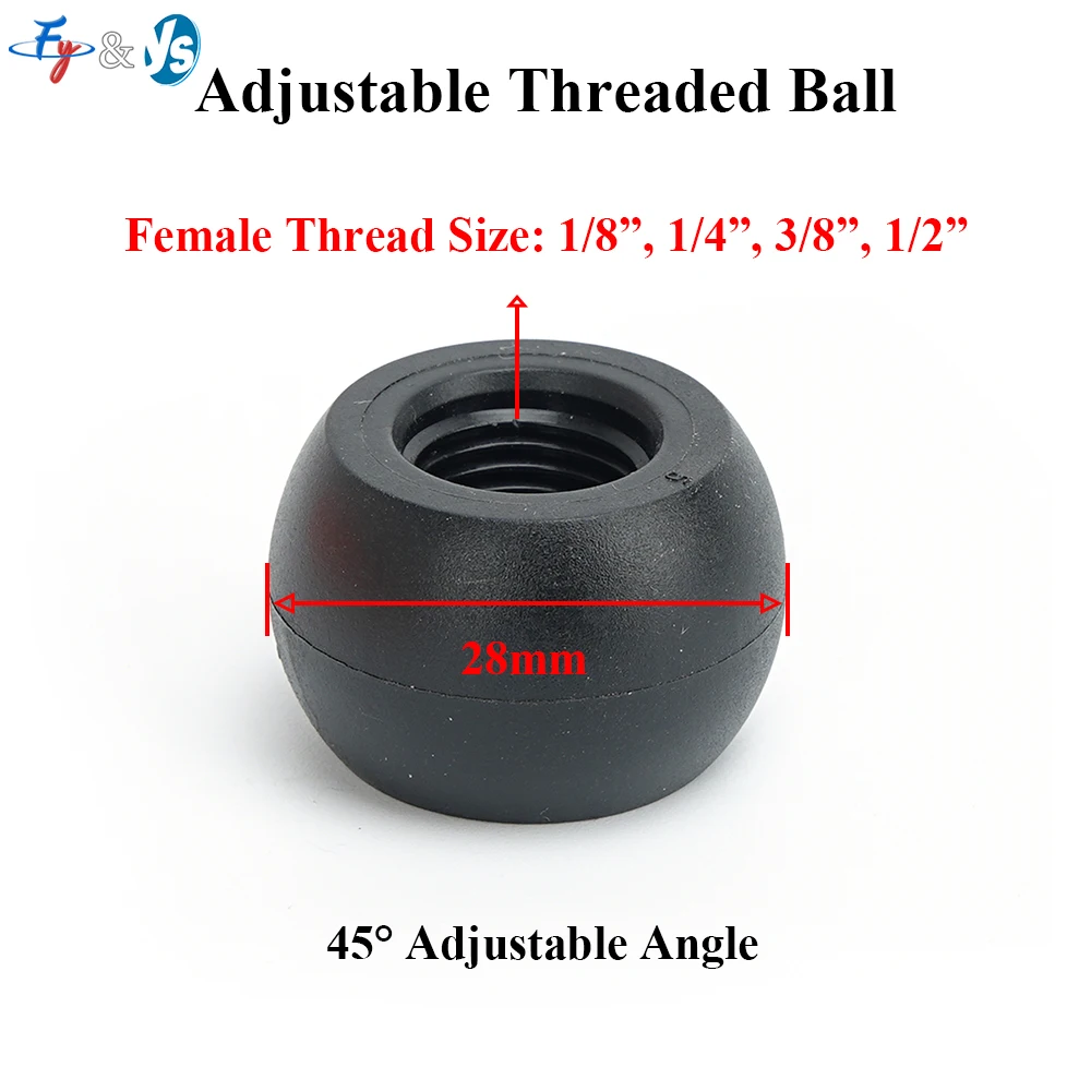 Adjustable Ball Clip Eyelet Nozzle Tip Flat Fan Full Cone Spray Nozzle 45 Degree Adjustable Threaded Ball for Cleaning Cooling