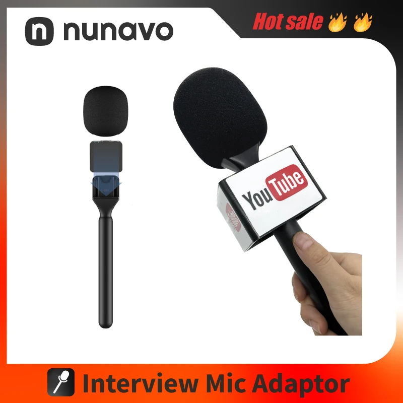 Microphone handheld adapter Mic Handle Adopter Interview go mic adapter Sponge for Boya/Rode/SYNCO/godox/dji wireless microphone