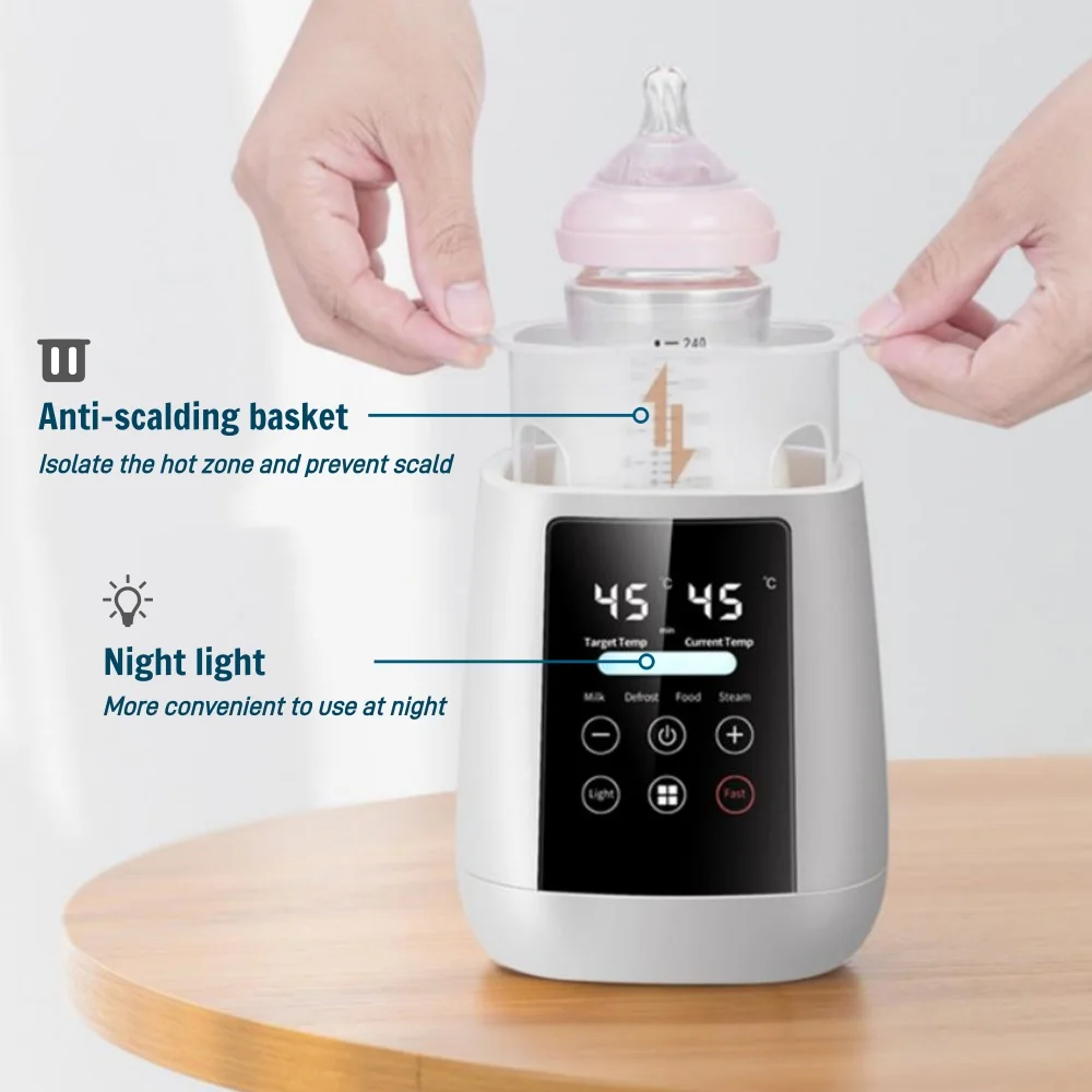 6In1 Baby Bottle Breast Milk Warmer Sterilizer Multifuntion Breast Milk & Food Heater Accurate Temperature Control Anti-dry