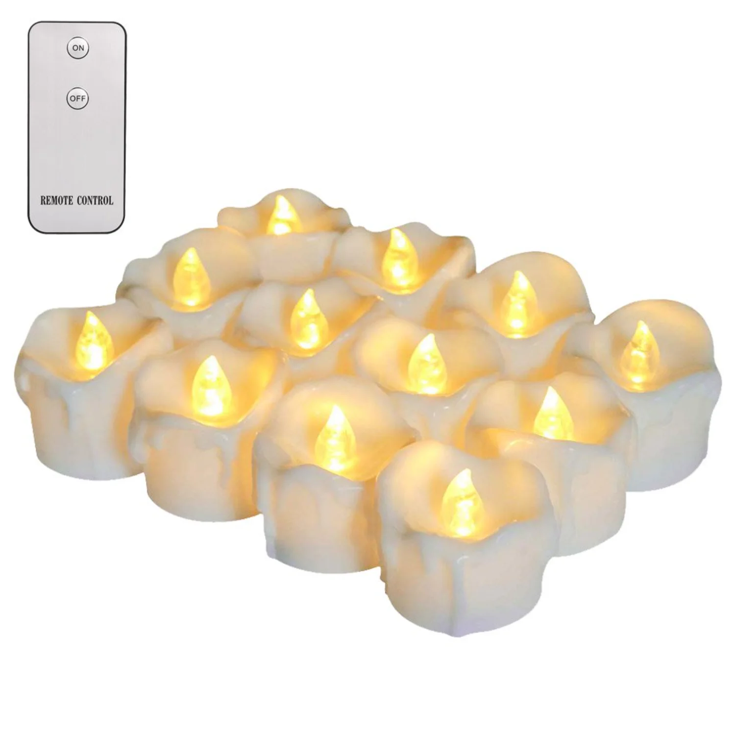 

NEWEEN LED Tea Lights Candles 12 Pack Remote Control Flameless Flickering Tealight Candle Warm White