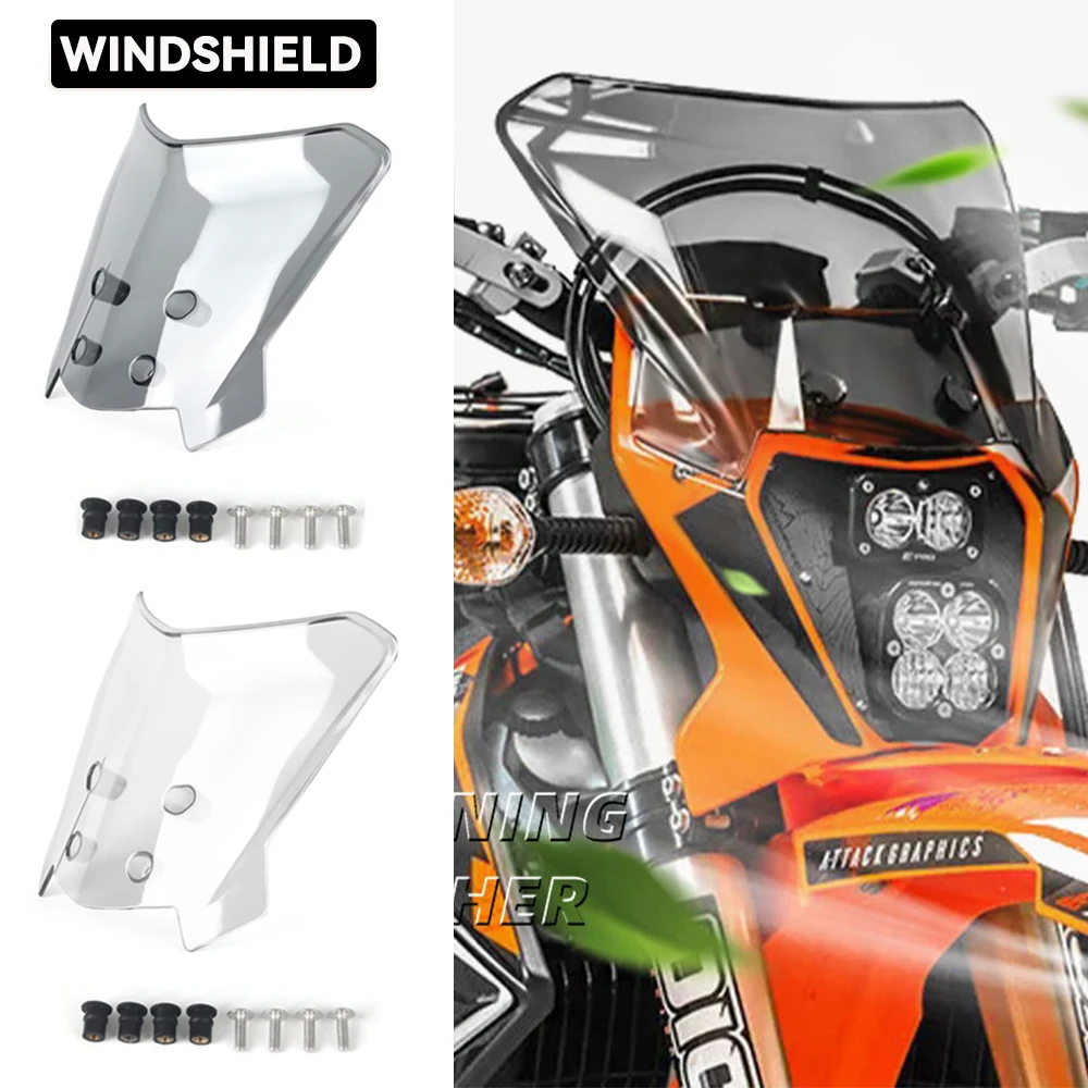 Motorcycle Windshield Windscreen Wind Deflector Screen For All 690 SMCR ENDURO / 500 450 350 300 250 SM SMCR EXC XC XCW 125-500