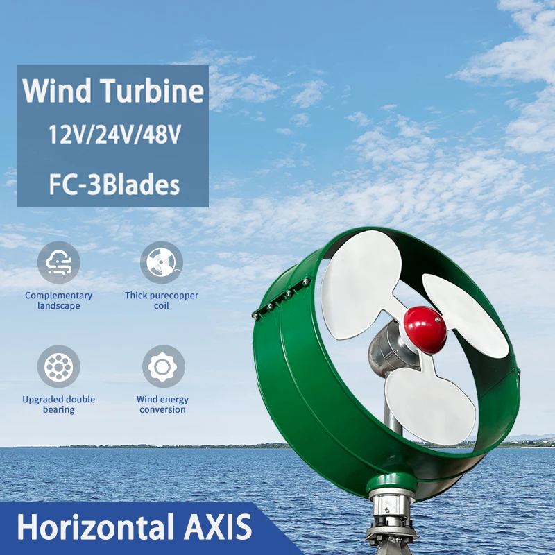 

For Home Use Free Energy Windmill 6KW 12V 24V48V Horizontal Axis Permanent Maglev Wind Turbine Generator With MPPt Controller ﻿