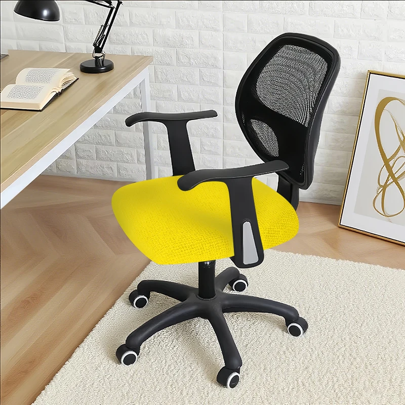 Cover for Computer Chair with Armrests Knitted Jacquard Cover for Swivel Office Chair Jacquard Seat Cover Computer Chairs