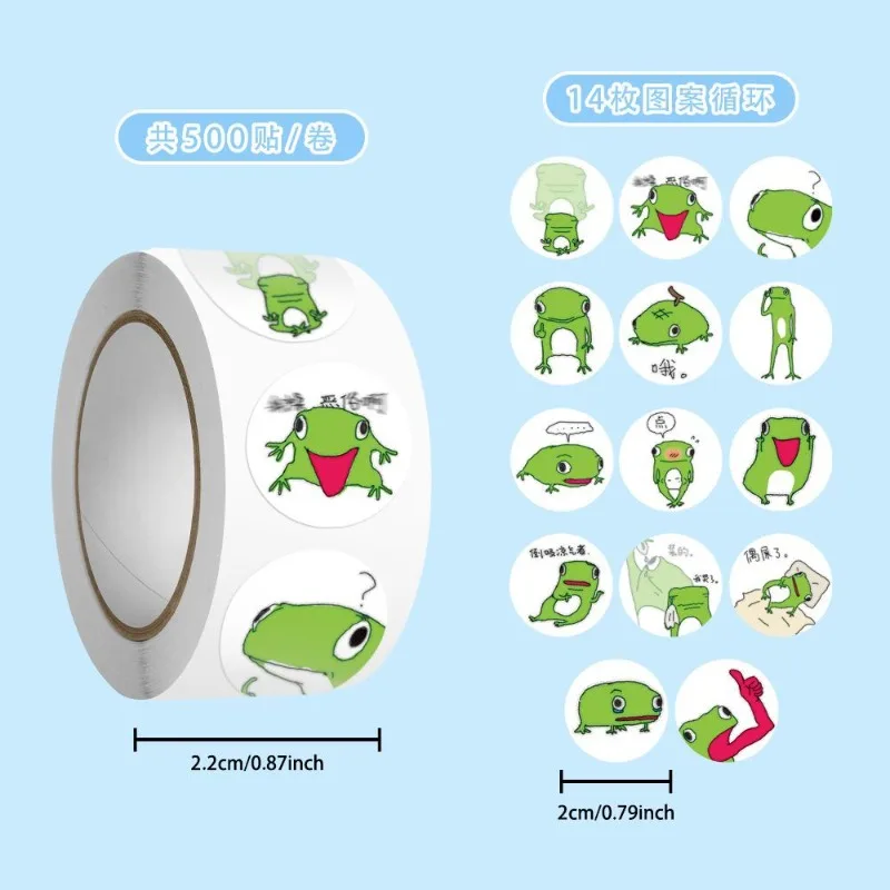 500 قطعة من ملصقات تزيين جرافيتي إبداعية على شكل ضفدع لطيف على شكل شخصية كرتونية