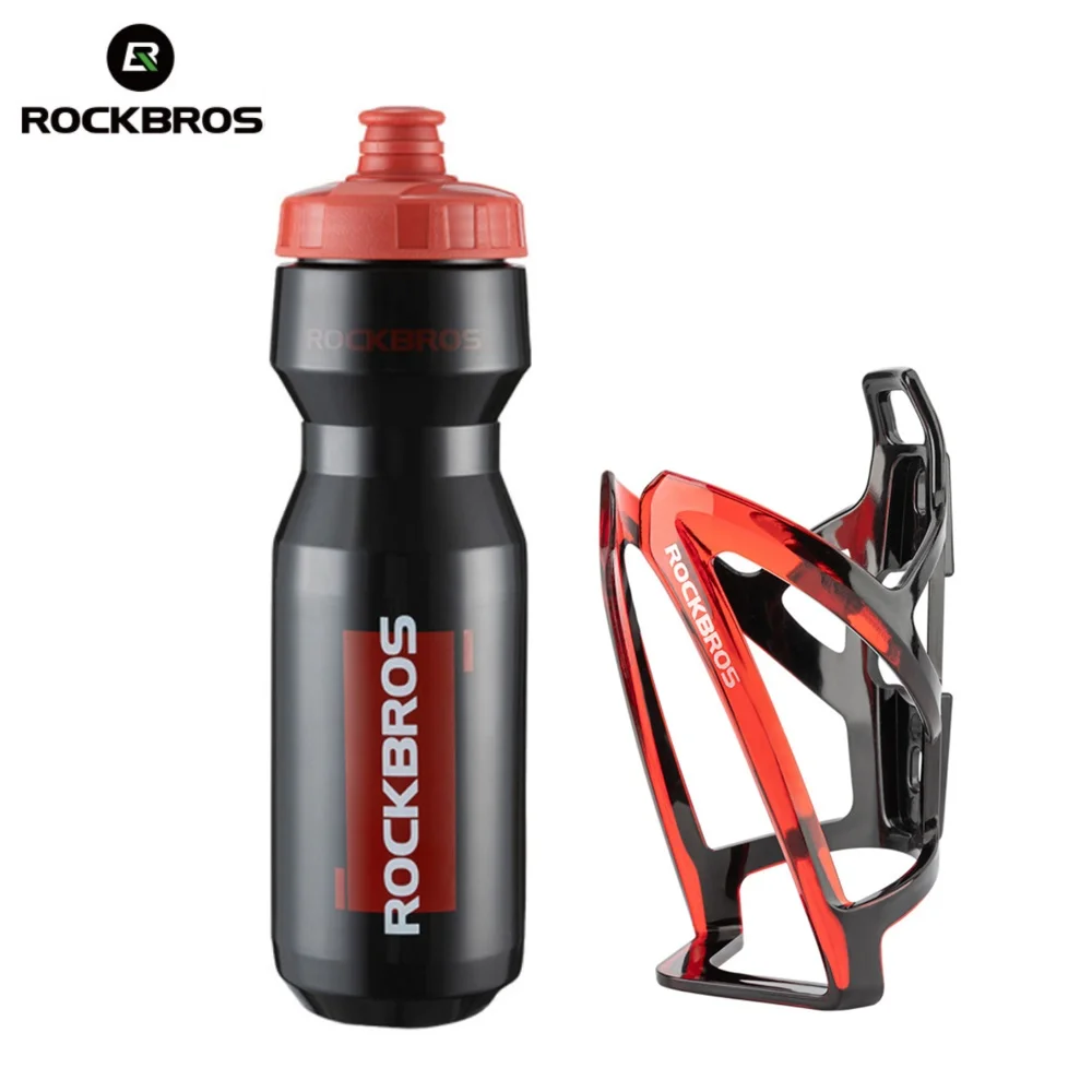 ROCKBROS Outdoor Cycling 2-Piece Set - 750ml Sports Water Bottle+Integrated Molded Water Bottle Holder, Bicycle Accessories