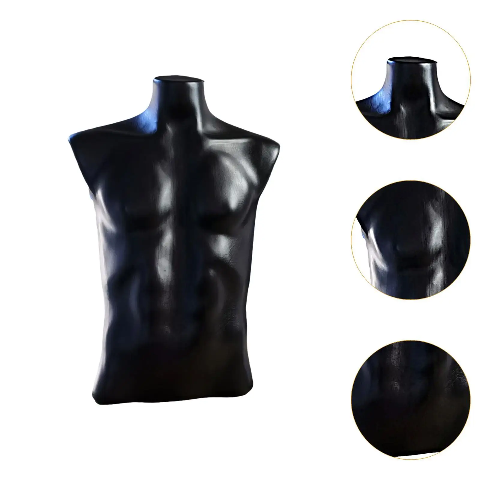 Male Mannequin Torso Clothing Accessories Space Saving Countertop Lightweight Tshirt Display for Commercial Malls Retail Stores