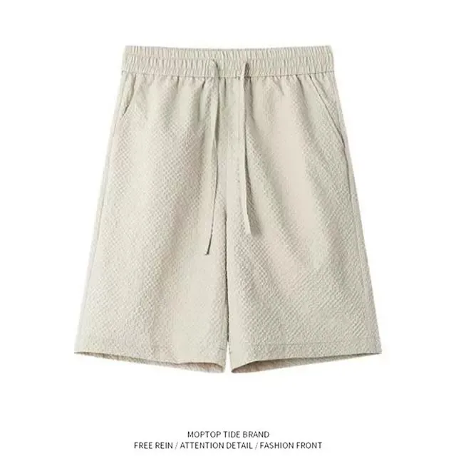 Mr. WH's Versatile Japanese Style Trendy Shorts Simple Harajuku Lazy Artistic Straight Leg Casual Pants for Men Summer Season