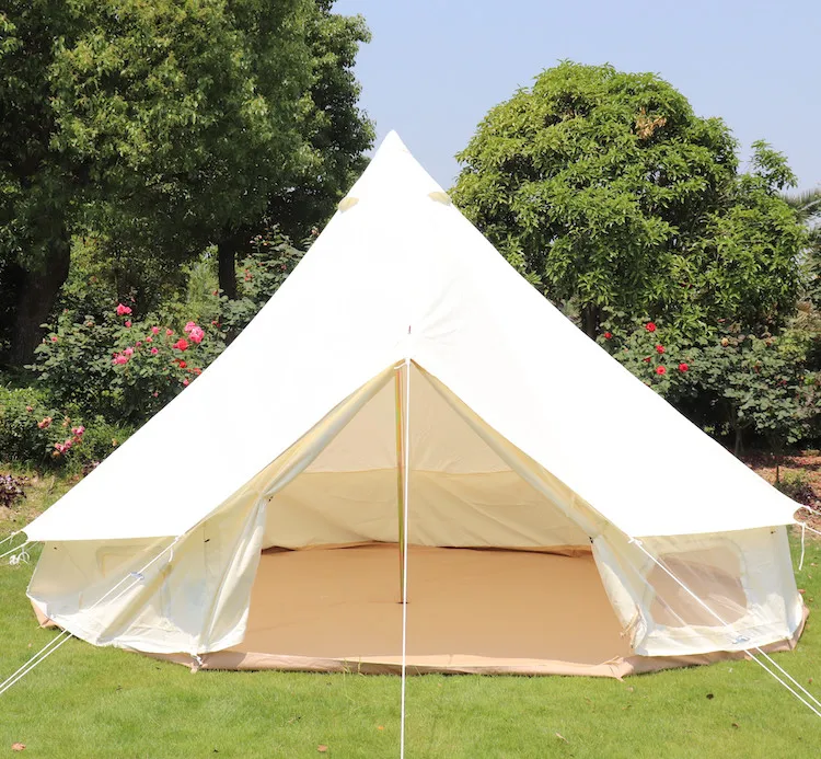 Luxury Square Bell Tent Light Cotton Canvas Folding for Outdoor Family Camping Glamping Durable Nylon Oxford Beach Events