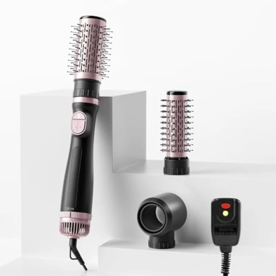 

Blow Dryer Brush, 3-in-1 Rotating Hair Dryer Brush with 3 Heads for Drying Styling Volumizing Curling Sleeking in One Step for
