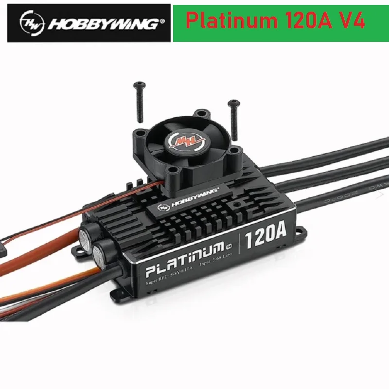 

Original Hobbywing Platinum Pro V4 120A 3-6S Lipo BEC Empty Mold Brushless ESC for RC Drone Aircraft Helicopter (500-550 heli)