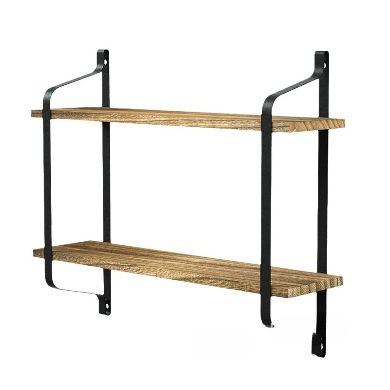 Multi-Tier Wrought Iron Shelving Unit Heavy Duty Kitchen Spice Rack Wall Mounted Metal Bookshelf Living Room Display Storage