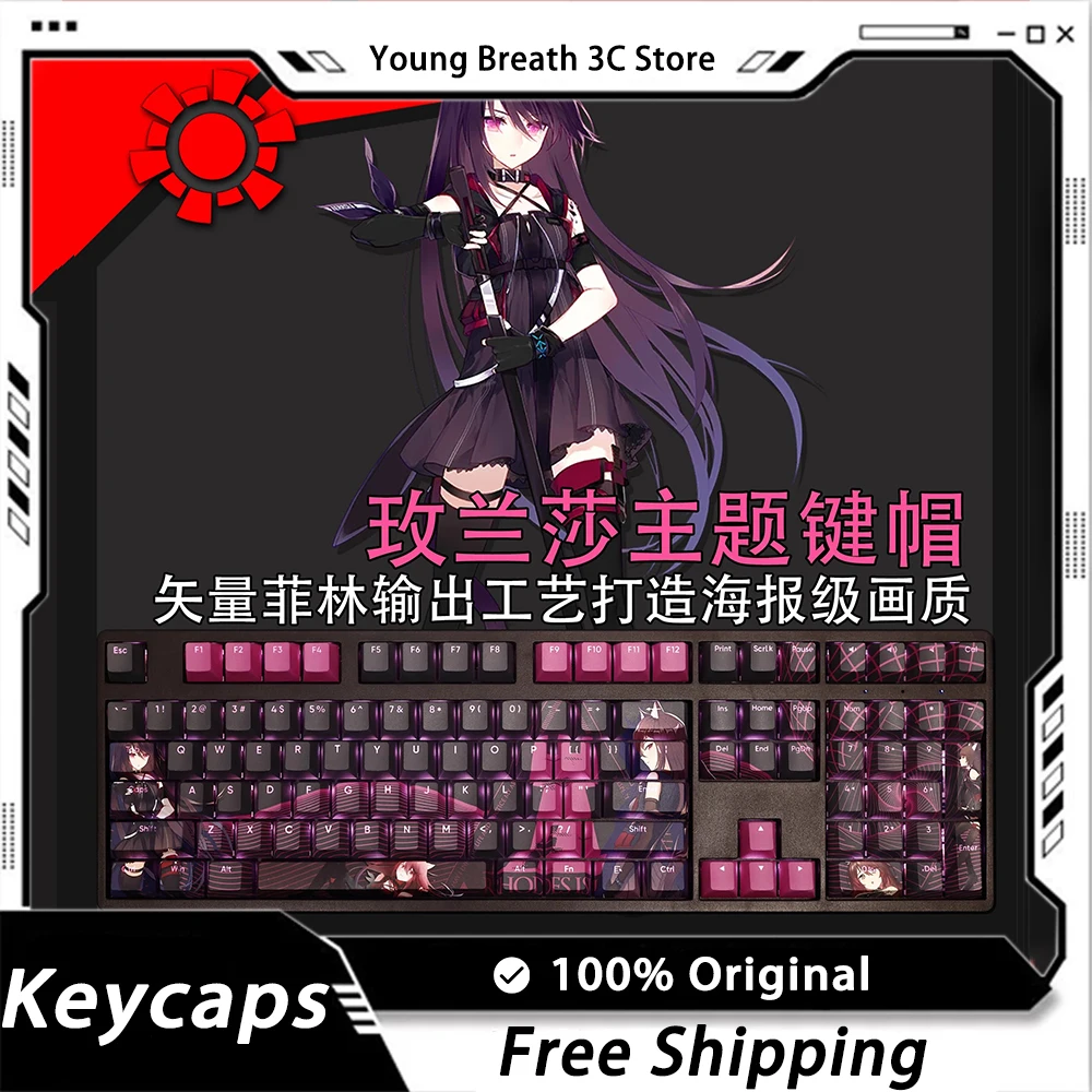 

Custom Arknights Melissa Keycaps Mechanical keyboard kit Keycap Kawaii Light Transmission PBT Keycap Set PC Gamer Accessories