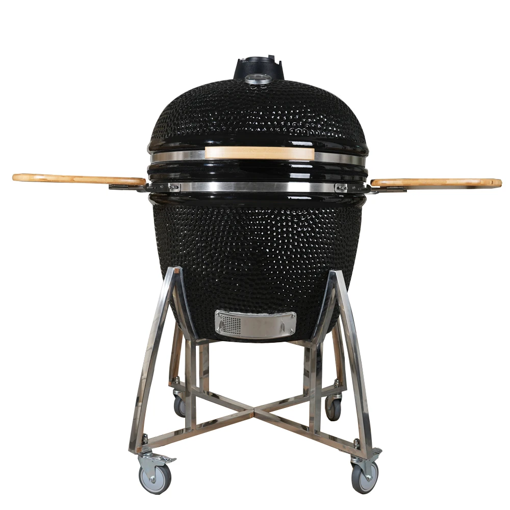 

Larger Size Green Outdoor Barbecue Garden Rotisserie 29-inch Ceramic Kamado Charcoal BBQ Grill