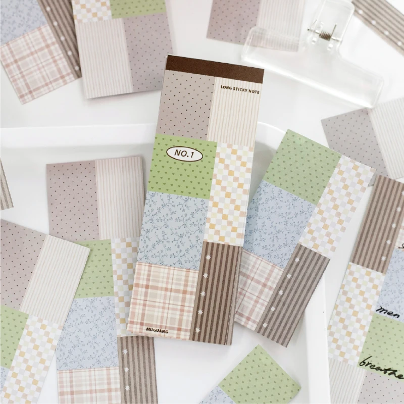Journal GO 50pages Polka Dot & Grid Patterned Memo Pad Material Paper for Journaling Scrapbooking Planner and DIY Crafts