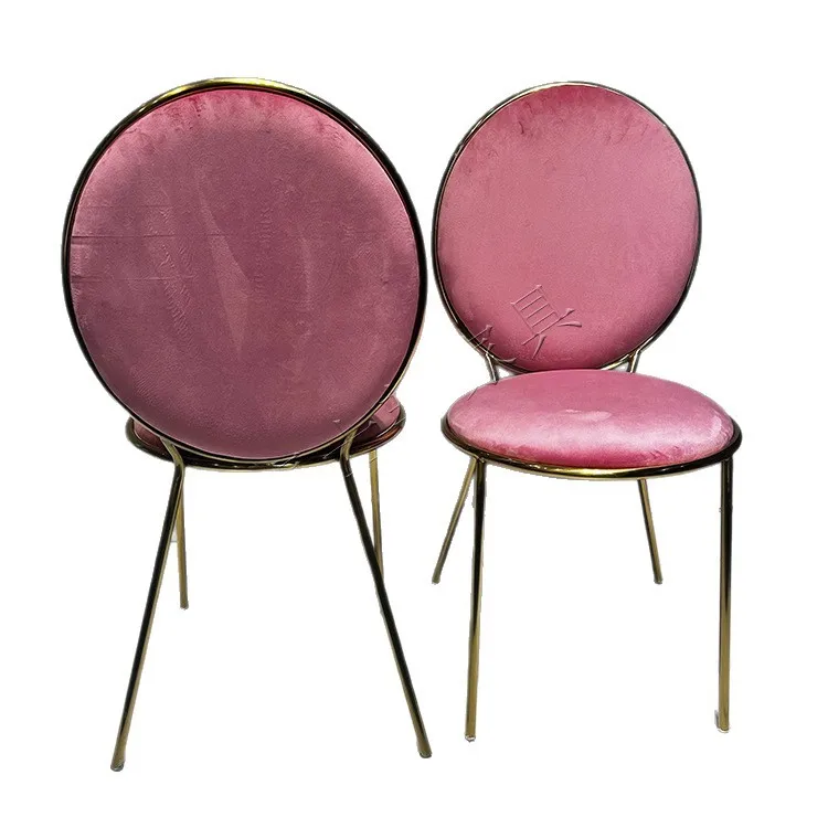 

Интернет-стул знаменитости из нержавеющей стали, легкий роскошный позолоченный семейный обеденный стул