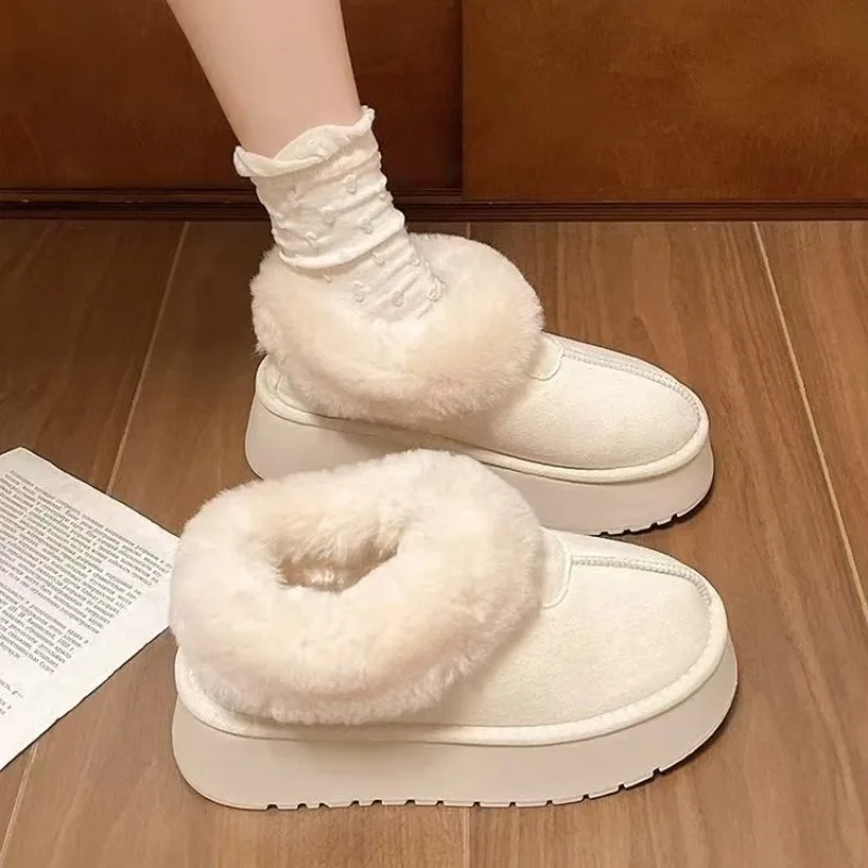 

Brand Designer 2025 Winter New Women's Boots Trendy Suede Waterproof Snow Boots Outdoor Warm Plus Velvet Thickened Ankle Boots