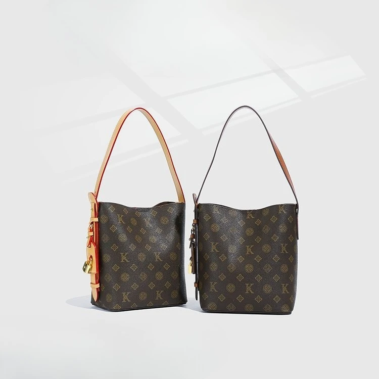 

2026 New Color Block Bucket Bag, Adjustable Multi-Way Top Handle Shoulder Bag, Boho Chic for Work Commute & Casual Daily Use