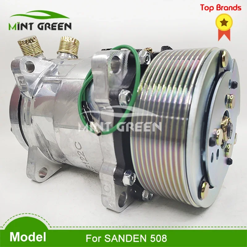 For 5SL12C car air compressor sanden sd508 sanden 508 10 Grooves 12V / 24v Tractor Excavator Heavy compressor parts