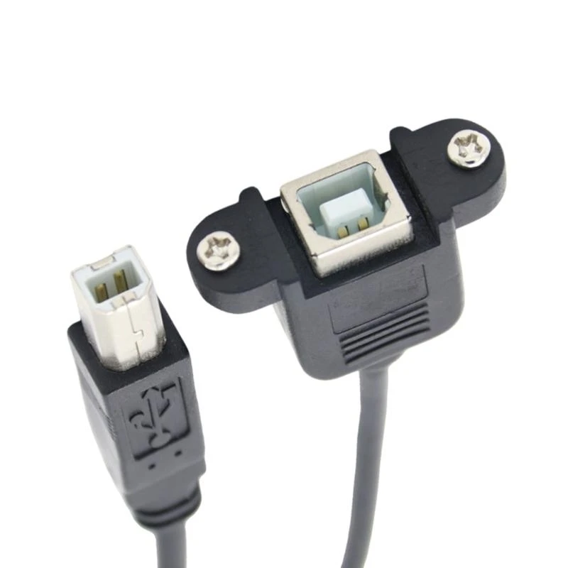 Y4UE Panel Mount USB2.0 Type B to Type B Extension Cable for Fast Data Transfer