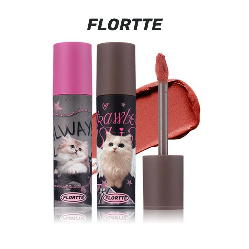 FLORTTE Matte Velvet Lip Mud Lip Glaze Lipgloss Lipstick Matte Ink Liquid Lipstick Makeup,Long Lasting High Impact Color
