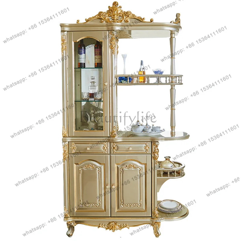 European partition cabinet solid wood living room screen door decorative cabinet foyer entrance rack