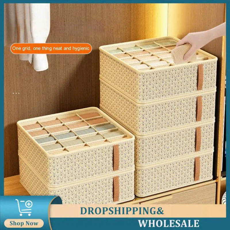 Divided Storage Box Beautiful And Practical Multi Scenario Usage Non-woven Fabric Beige Home Storage Cabinet Sorter Ventilate