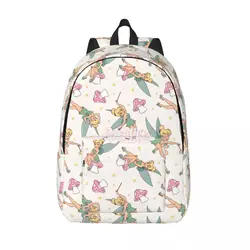 Custom Cartoon Tinker Bell Canvas Backpacks for Women Men College School Students Bookbag Fits 15 Inch Laptop Bags