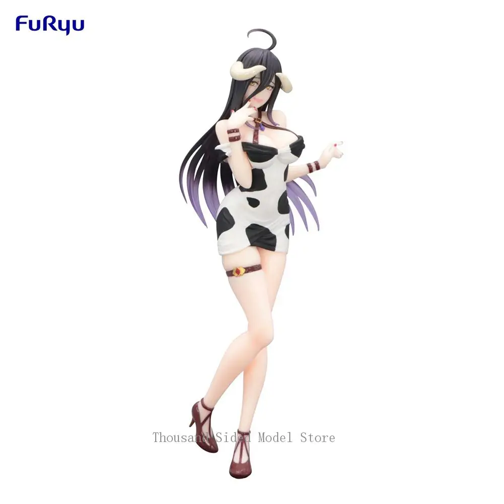 

Original FuRyu Trio-Try-iT OVERLORD Albedo (Mini Dress, Cow Print Ver.) Action Figure 21Cm Anime PVC Model Collectible Gift ﻿