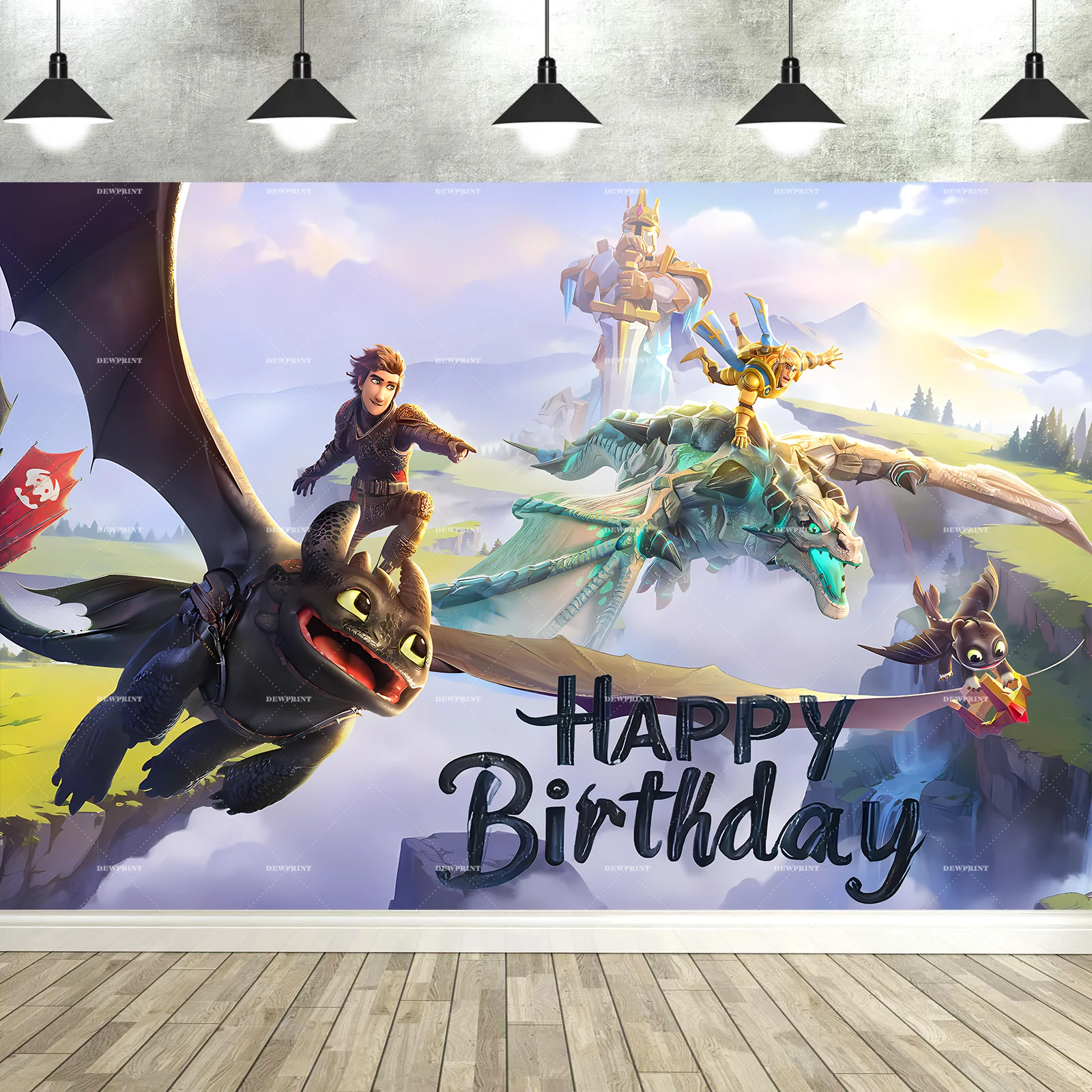 

Dragon T-Tothless Dinosaur Taming Cartoon Birthday Party Decorations Supplies Cartoon Character Theme Kids Backdrop Banner Decor