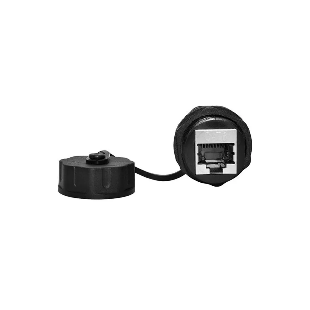 RJ45 Network Connector Ethernet Double Pass Head CAT6/CAT6A IP68 Waterproof Outdoor Panel Mounting Wire Extension Connector