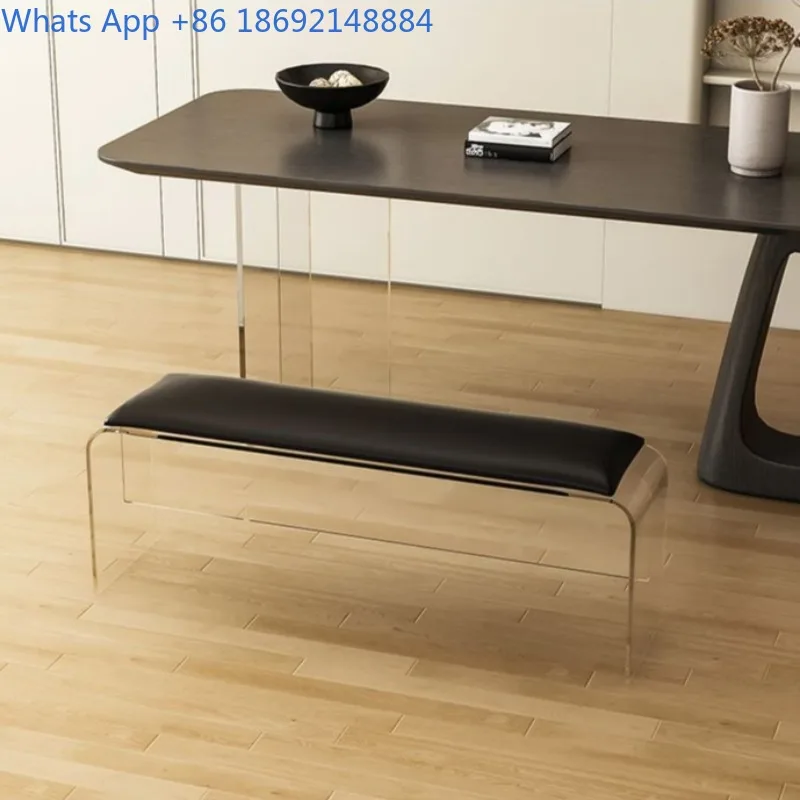 Acrylic Light Luxury Dining Chair Entrance Home Doorway Shoe Changing Bench Bedroom Bedside Bench Outdoor Minimalist