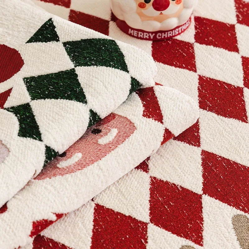 Christmas Chenille Sofa Mat Cover Pet Kids Couch Towel New Year Xmas Furniture Protector Non-Slip Sofa Pad for Home