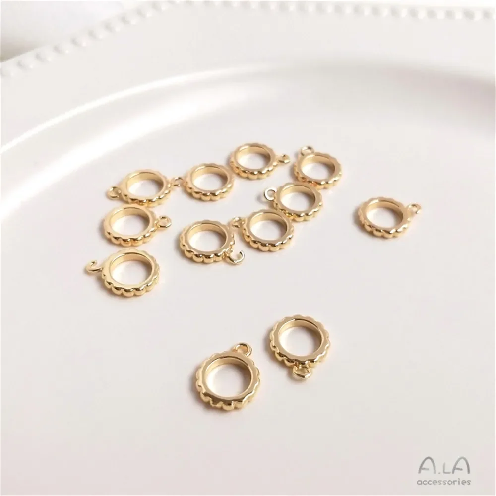 14K vergulde kanten sluitring met openingsring hanger ring hanger ring hanger gesp handgemaakte DIY accessoires