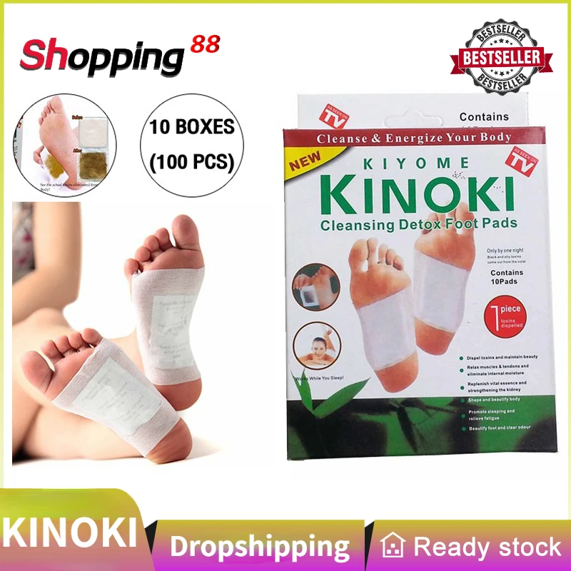 

Kinoki Detox Foot Patches 100PCS/10 boxes White Box Fast Cleansing Foot Care Products Feet Health Herbal Foot Pads Dropshipping