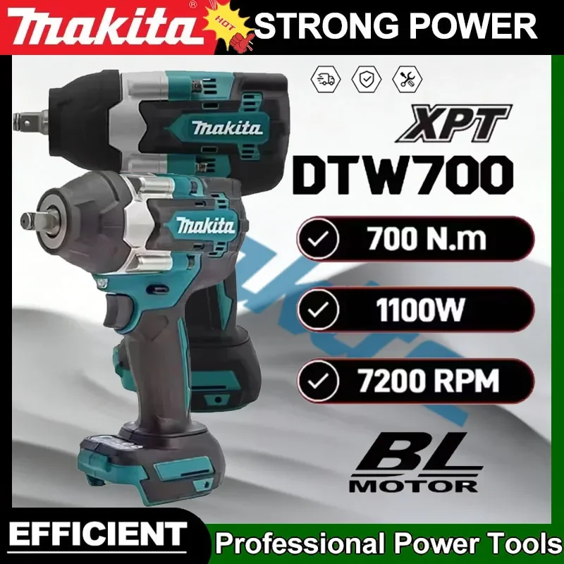 

Makita DTW700 Brushless Multi Functional Electric Wrench Rechargeable Lithium Battery Auto Repair High Torque Impact Wrench