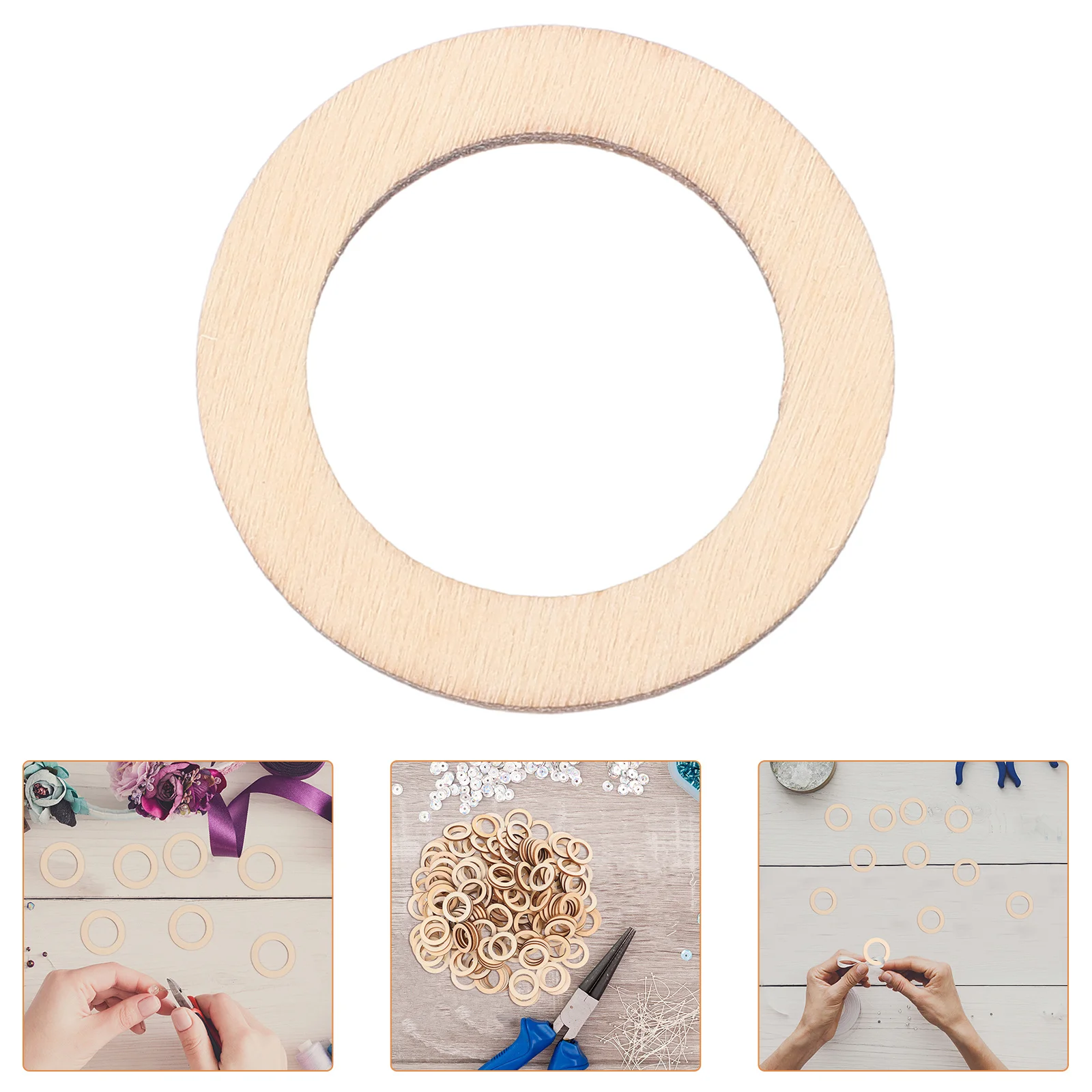 

200Pcs Round Wooden Pieces Natural Light Wood Color 3cm Circle Wood Chips for DIY Craft Scrapbooking Decoration