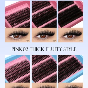 Lalenneya Fluffy Individual Cluster Lashes Kit, Volumen gemischtes Tablett, Faux -Nerz -Wimpern, Wimpernverlängerung, Make -up 12 Hauptverkaufs -Jugend -Make -up - №6