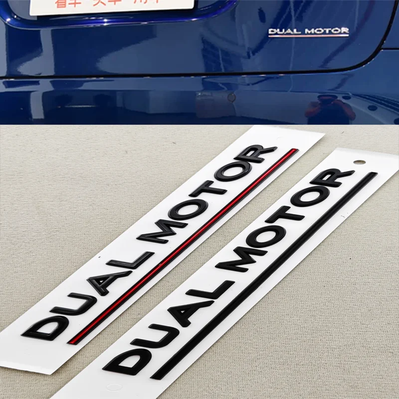 3D ABS Car Logo DUAL MOTOR Performance Sticker Rear Trunk Badge Emblem For Tesla Model X Model 3 Model S Model Y Auto Accessorie