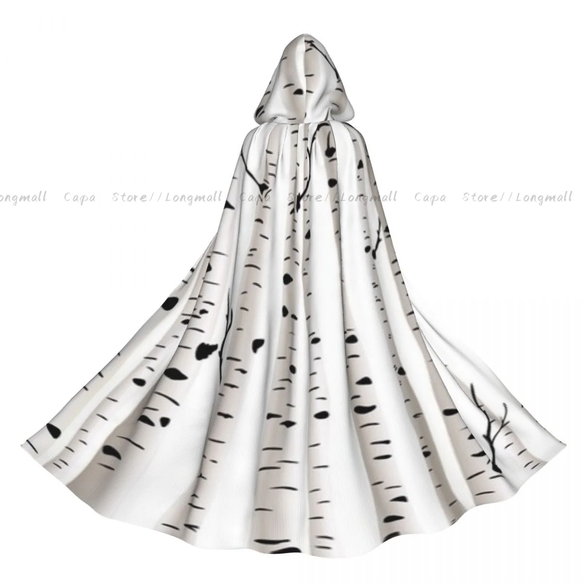 

Adult Forest Seasonal Nature Woodland Leafless Branches Grove Botany Cloak Cape Hooded Medieval Costume Full Length Dress Coat
