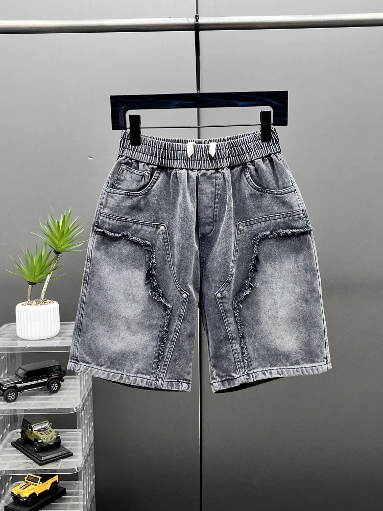 

Faionable Retro American Waed Denim orts Men's Sli High-End Feeling Cool Large Boxer orts Summer New Arrival