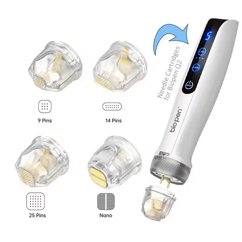 Картридж Q2 Bio Pen, 9 контактов, 14 контактов, 25 контактов, титановая игла, стерильный нано-баayonet для ухода за кожей, рост волос, микроигла Q2