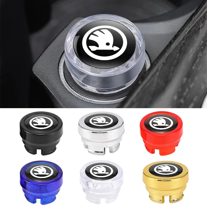 Car Cigarette Lighter Cover DustProof Decoration Cap For Skoda Fabia Superb Yeti Octavia Enyaq Rapid Kodiaq Kamiq Karoq Scala A7