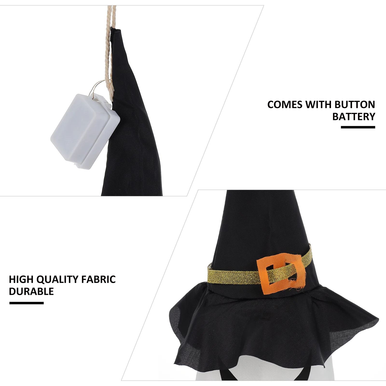 

2pcs Halloween Lantern Wizard Hat Grimace Hanging Led Decoration Party Atmosphere Ghost Festival Light Room Decor Haunted